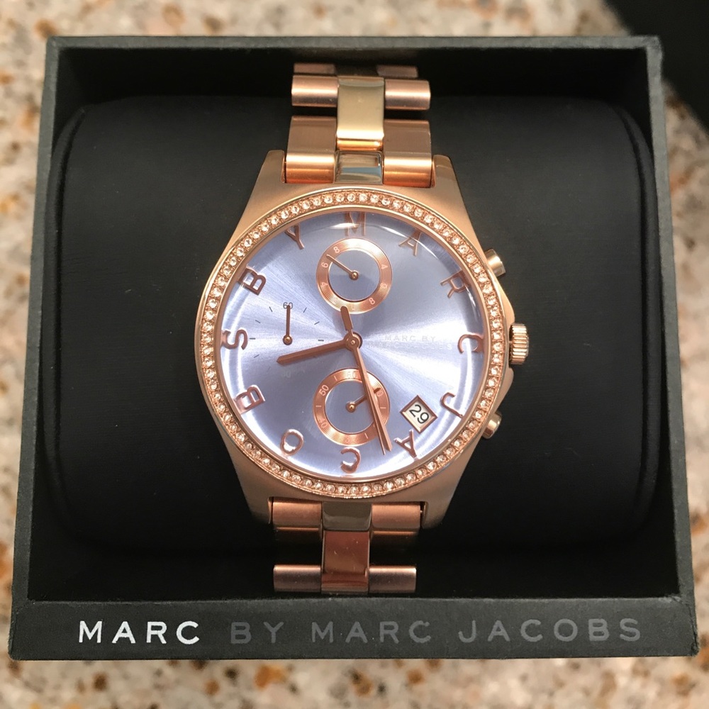 Marc Jacobs rose gold chronograph watch