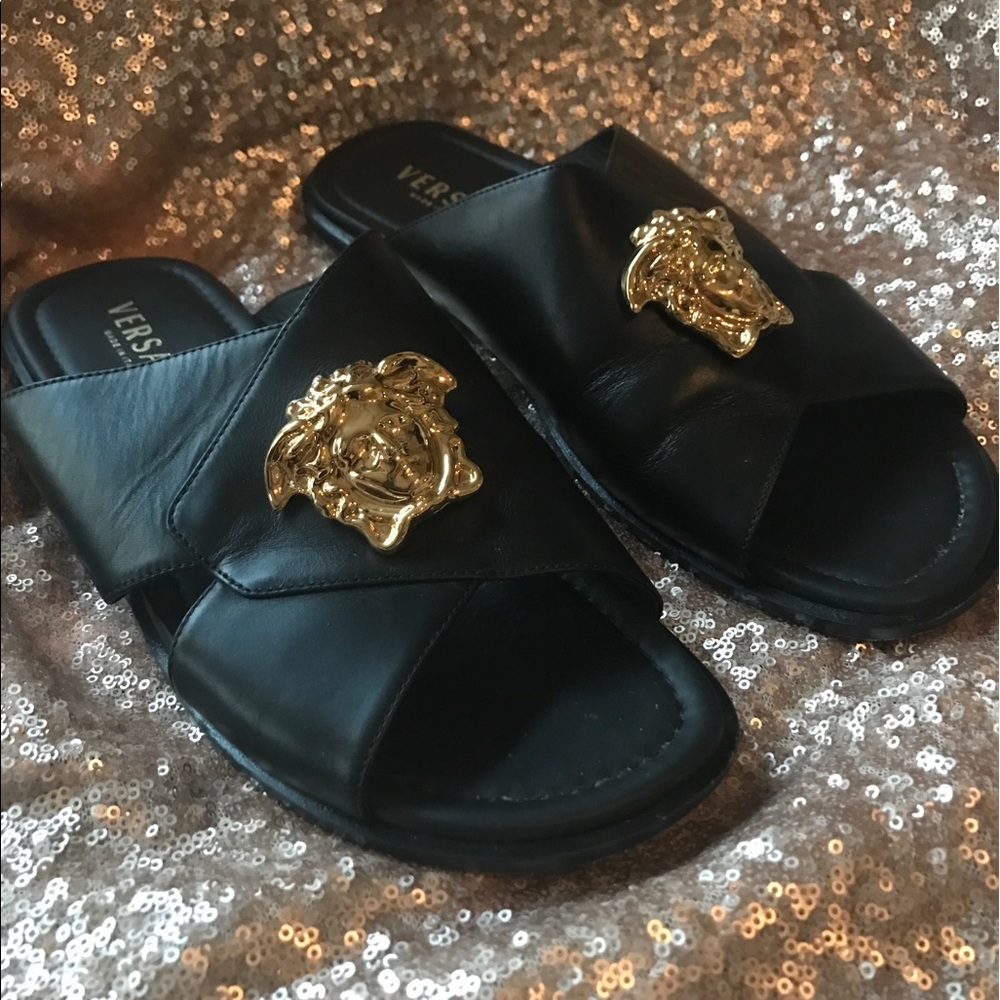 Versace Medusa Leather Slides