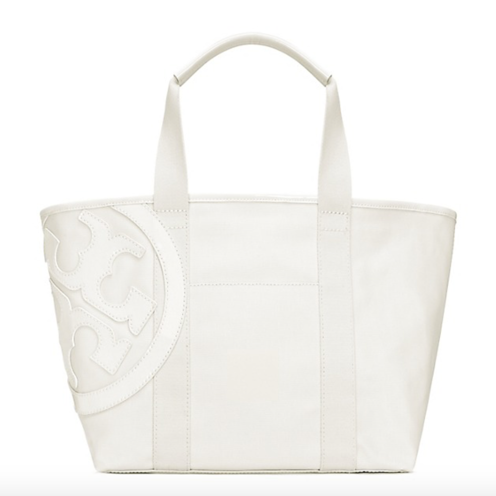 Tory Burch Ivory Canvas Large Beach Bag