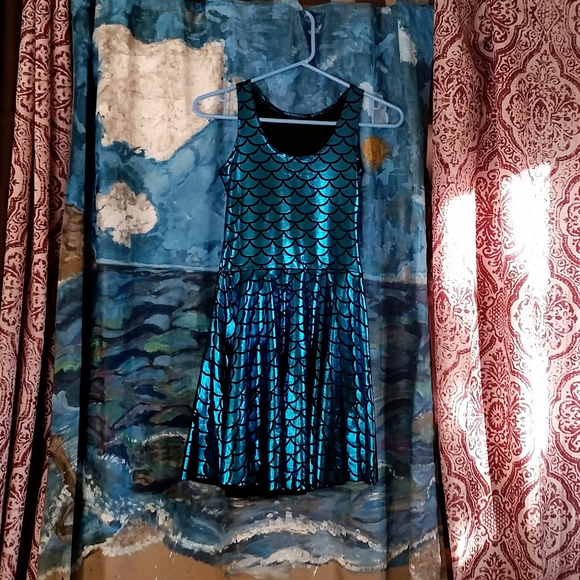 Aqua Mermaid Skater Dress - Picture 2 of 3