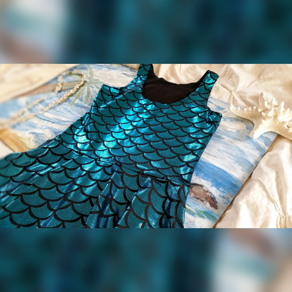 Aqua Mermaid Skater Dress - Picture 3 of 3
