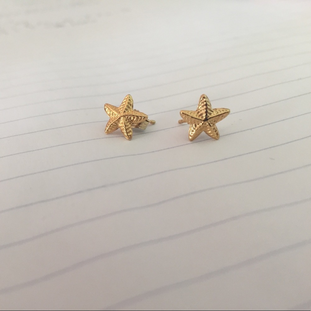 golden starfish earrings