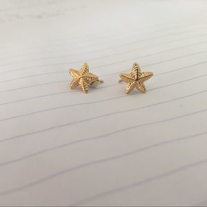 golden starfish earrings
