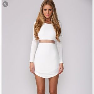 White Cut Out Mesh Nikita Dress