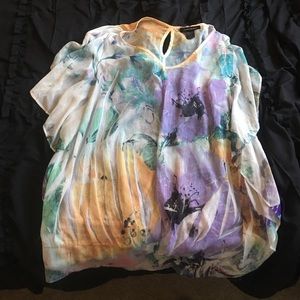 Ashley Stewart Floral Shimmer Top