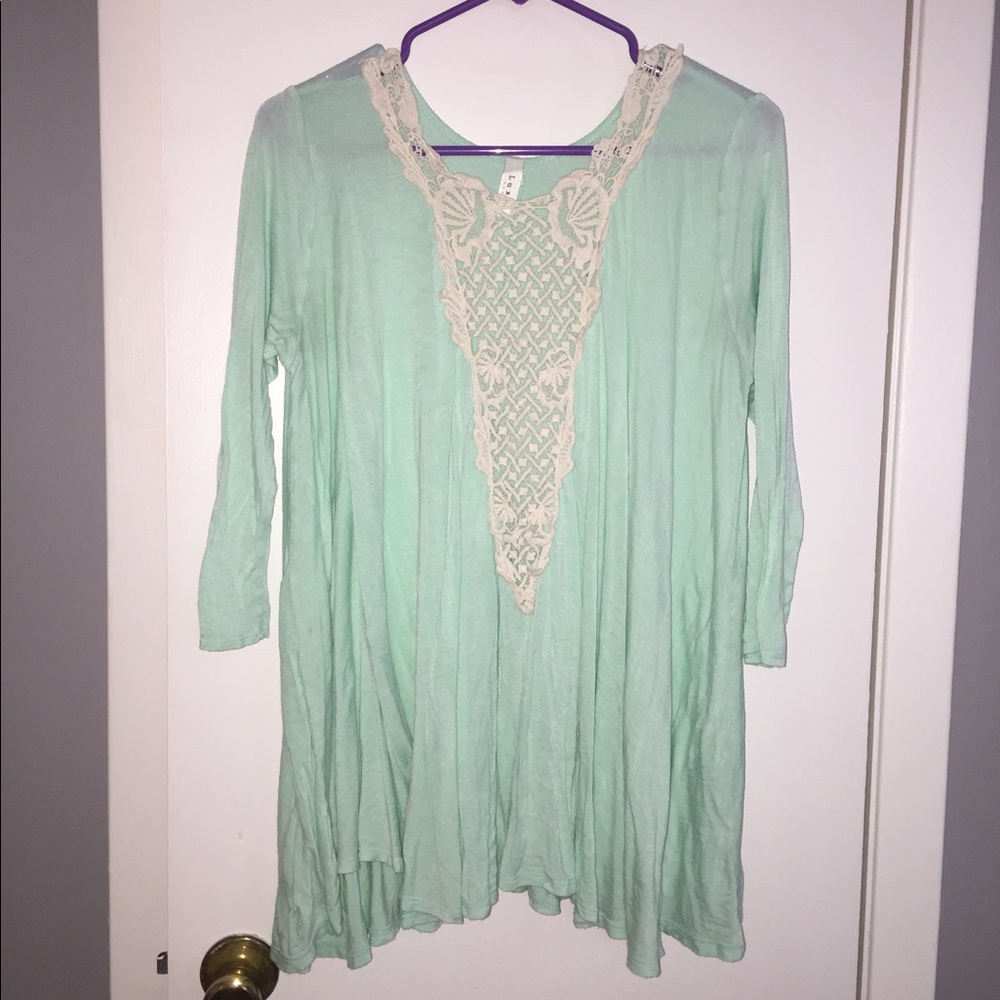 mint crochet top