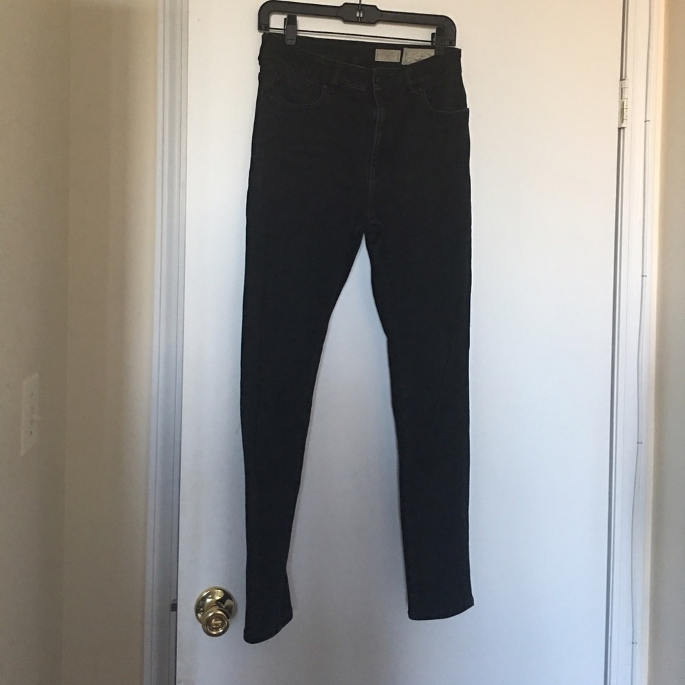 All Saints Reyna high-waisted skinny black jeans.