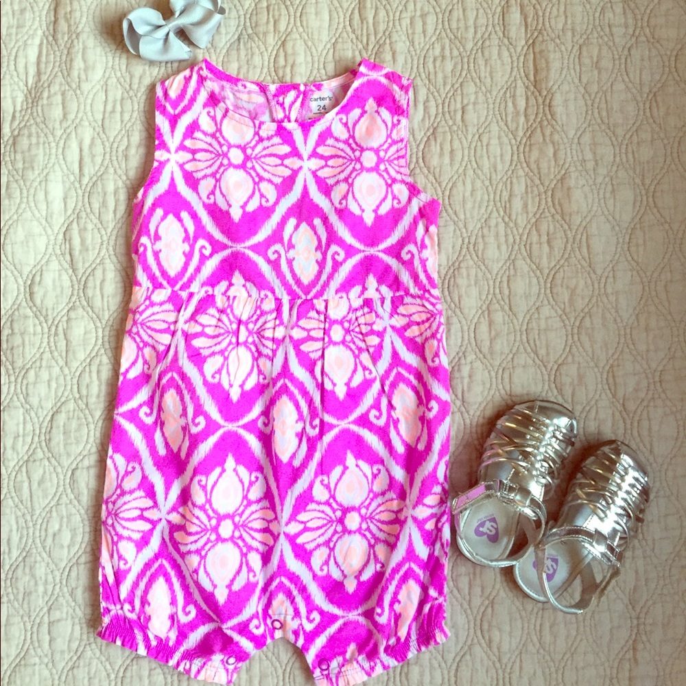 Carter's NWOT Printed Girls Orchid Purple Romper