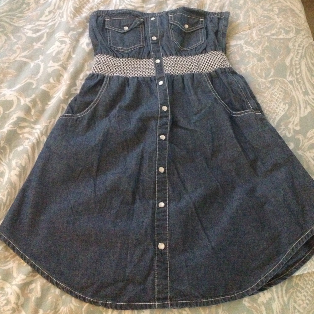 Denim tube top dress