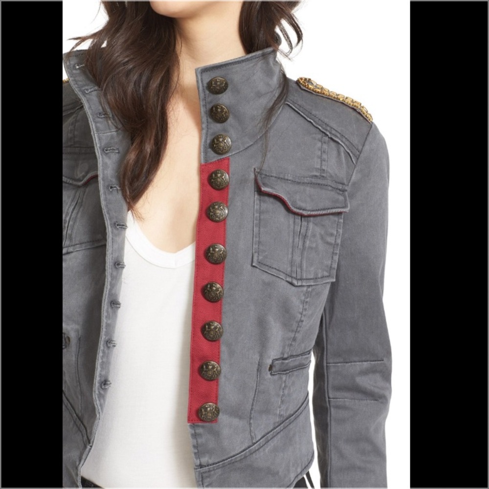 Final $ Free People Shrunken Officer Jacket - Picture 3 of 8