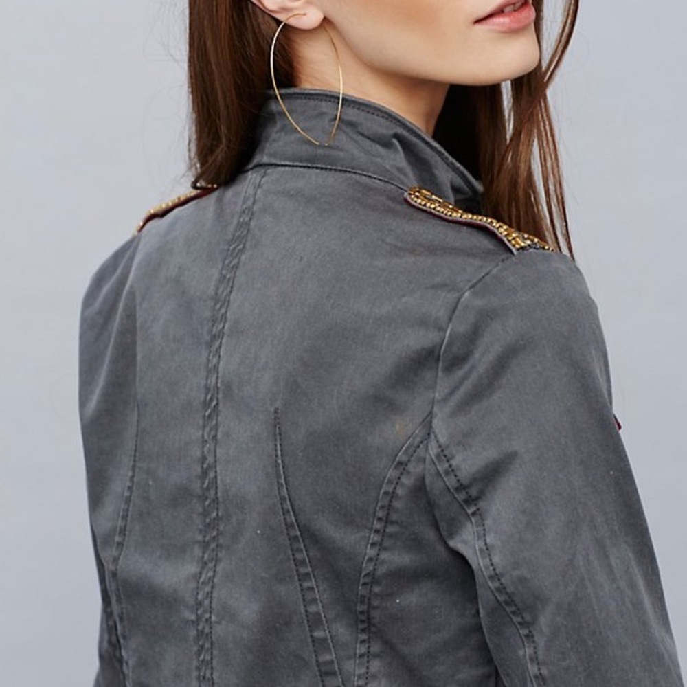 Final $ Free People Shrunken Officer Jacket - Picture 4 of 8