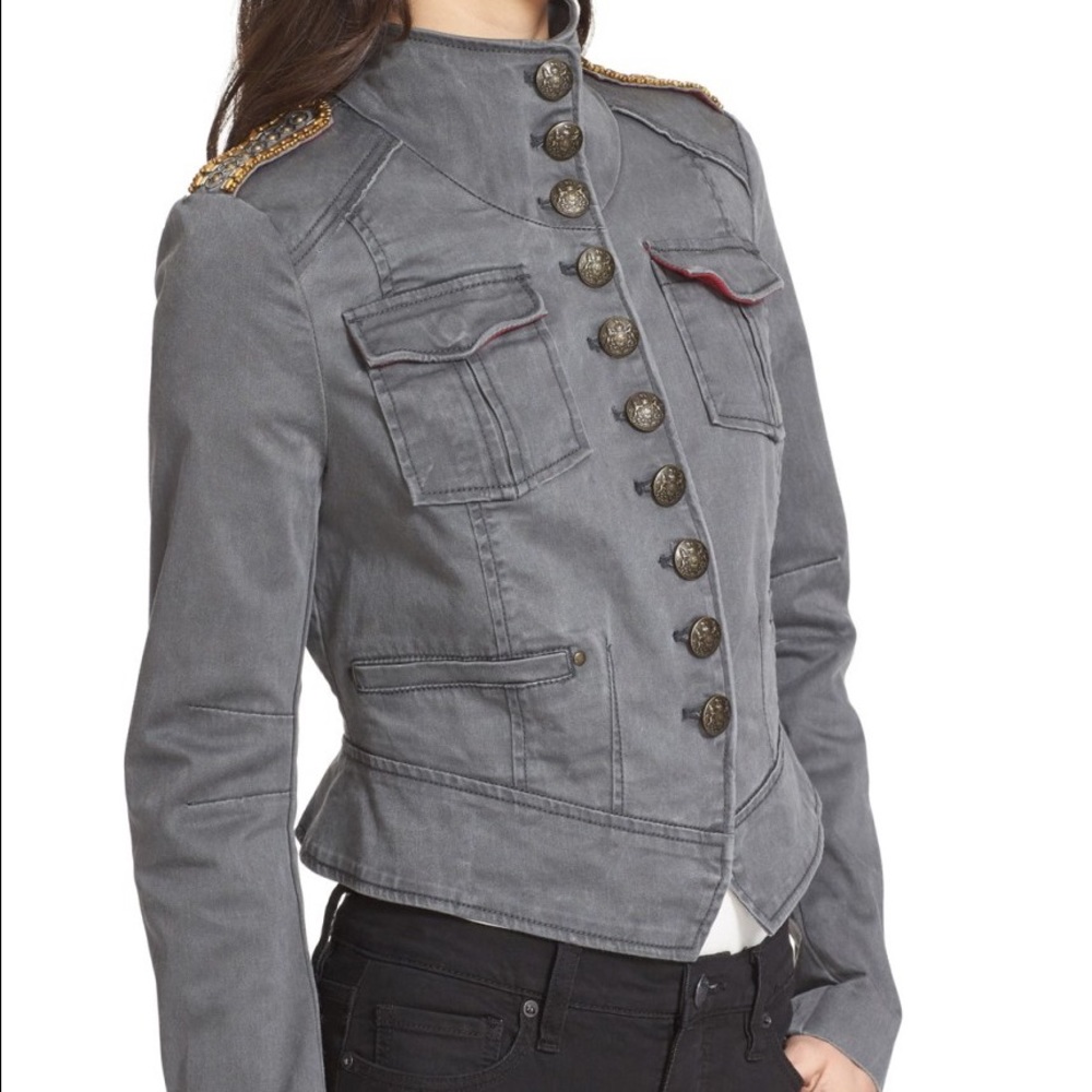 Final $ Free People Shrunken Officer Jacket - Picture 6 of 8