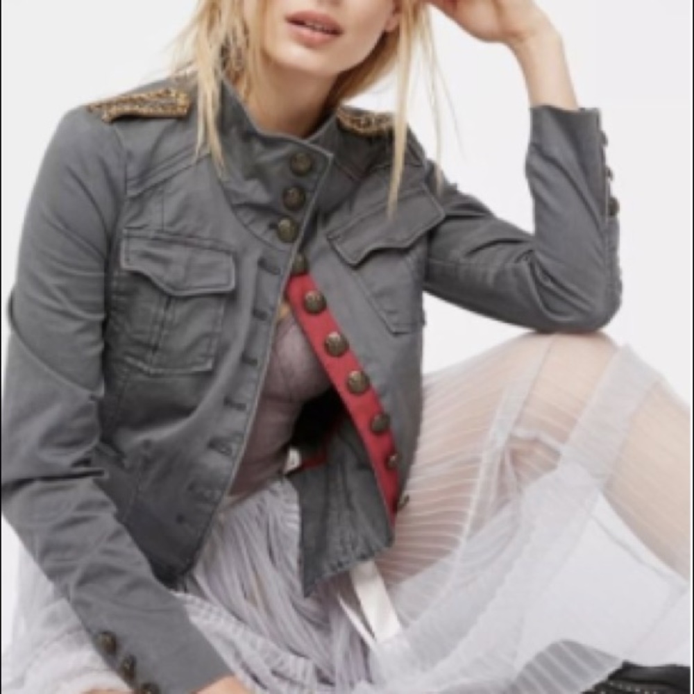 Final $ Free People Shrunken Officer Jacket - Picture 7 of 8