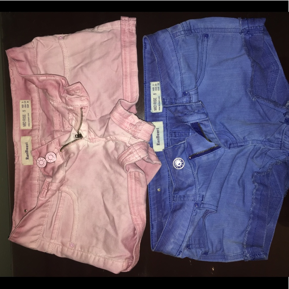 Blue and Pink Jean Shorts