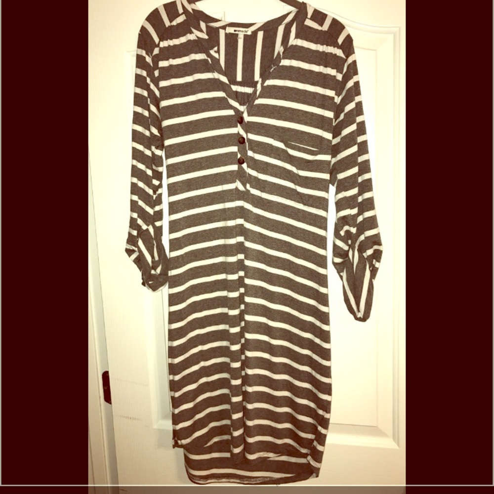 LAmade grey and white stripe dress