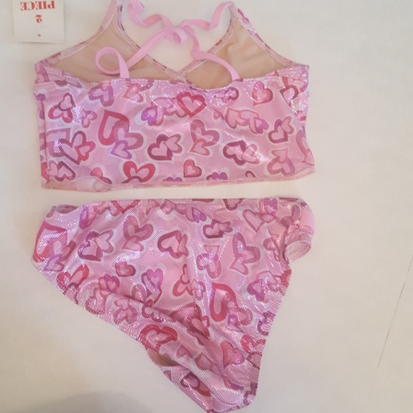 NEW Sparkle Pink Heart Tankini - Picture 4 of 7