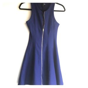 Aqua fit and flare full zip dress