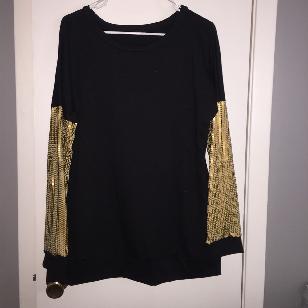 gold sequin sweater