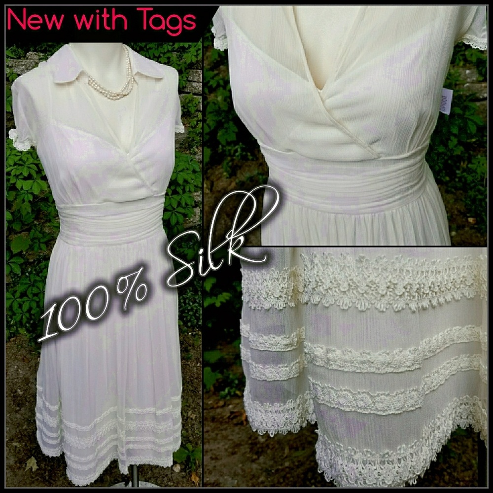 NEW Tahari 100% Silk Dress