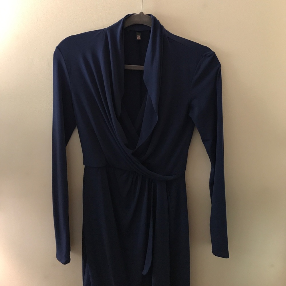 Victoria Secret navy mock wrap dress