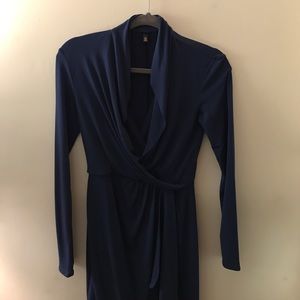 Victoria Secret navy mock wrap dress