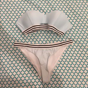 Light blue bandeau bikini set