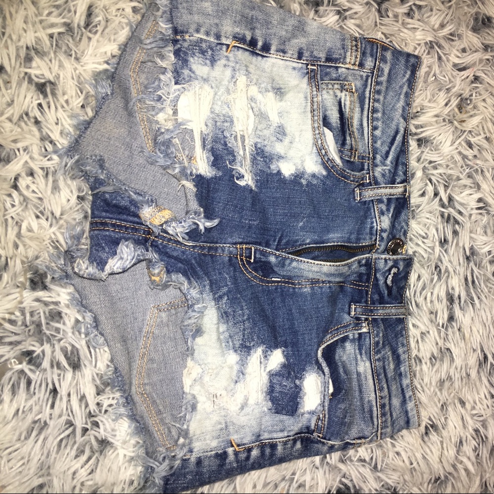 American Eagle destroyed denim shorts