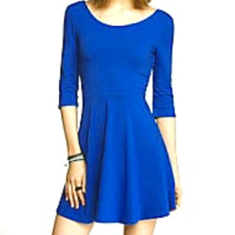 Express Blue Skater Dress