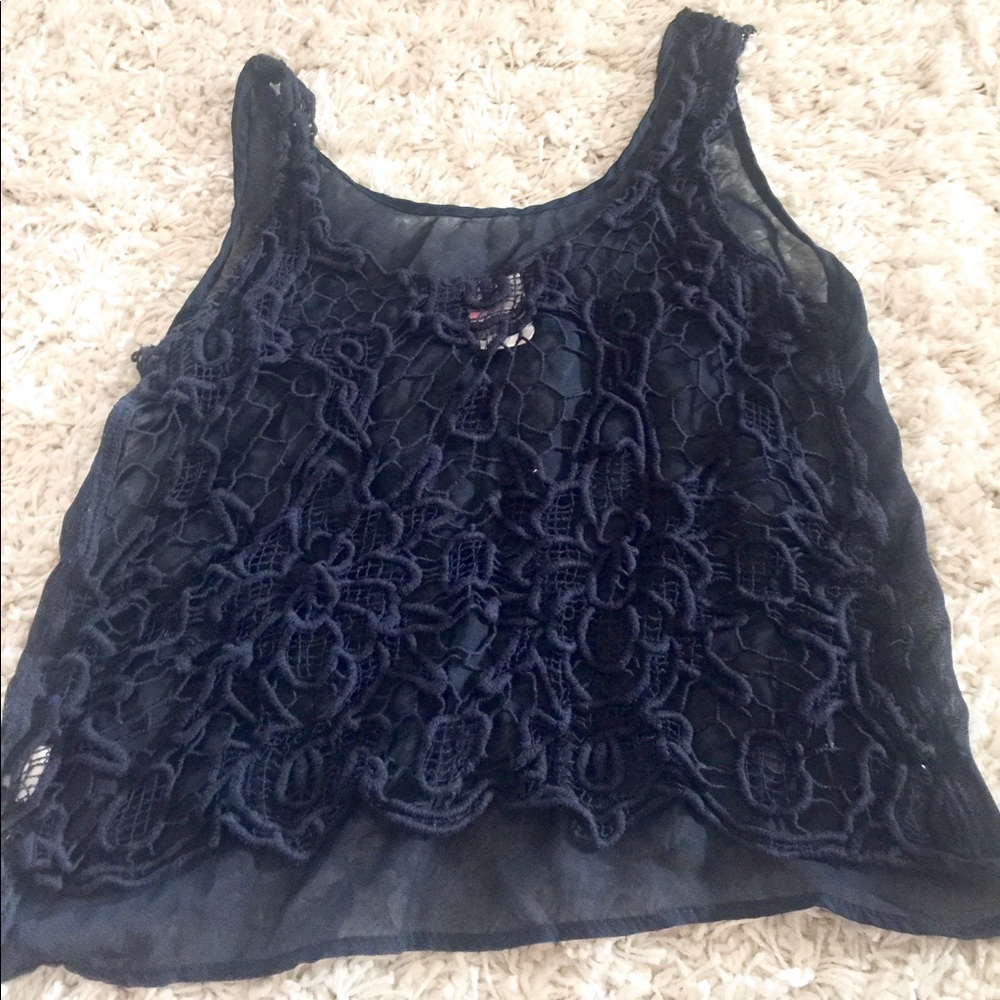 Sheer crocheted tank top