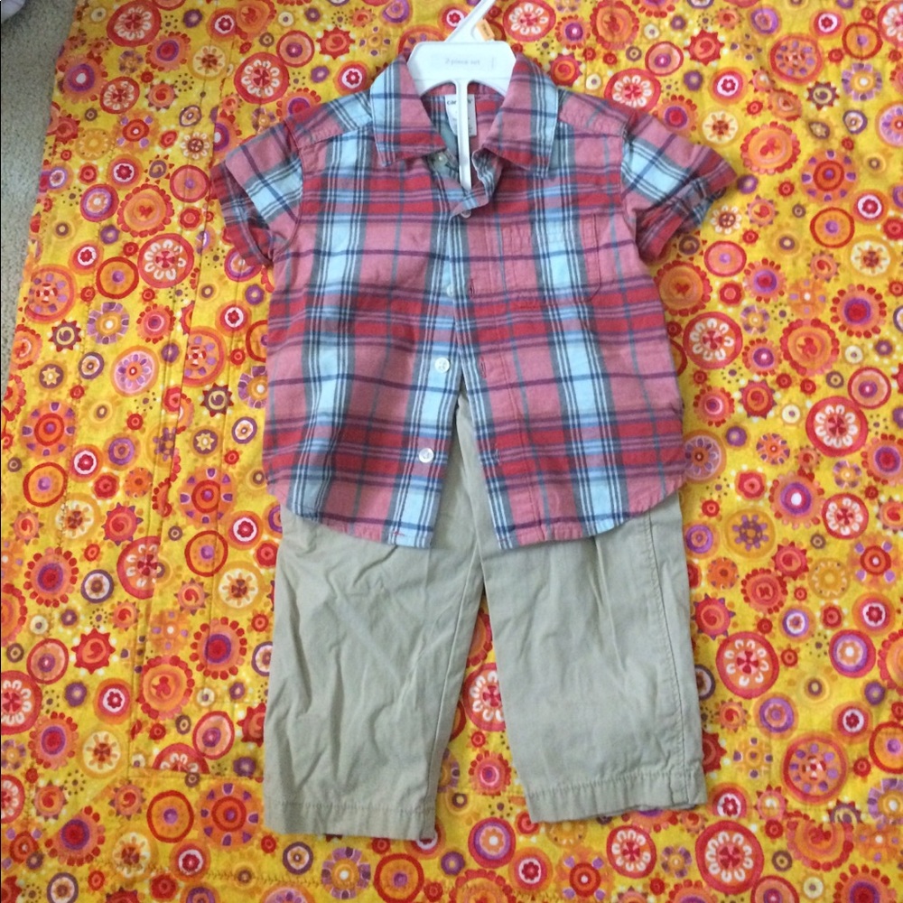 Baby boy button down and pants set Carter's