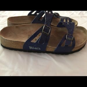 Birki's blue double strap sandal