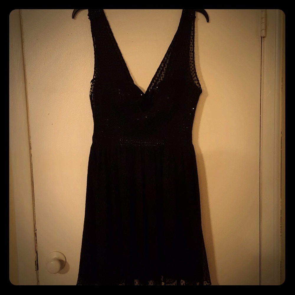 Black Guess lace  rhinestone dress
