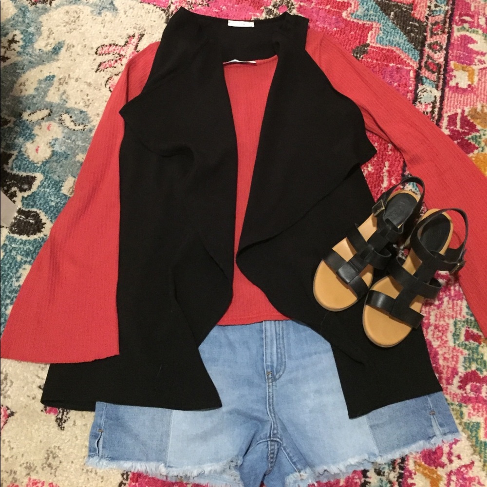 Lush draped front vest