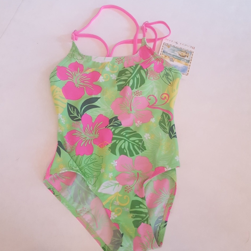 NEW Floral One Piece Swimsuit Adjustable Strap
