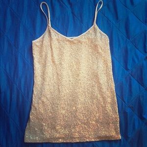 EXPRESS gold sequin cami tank top