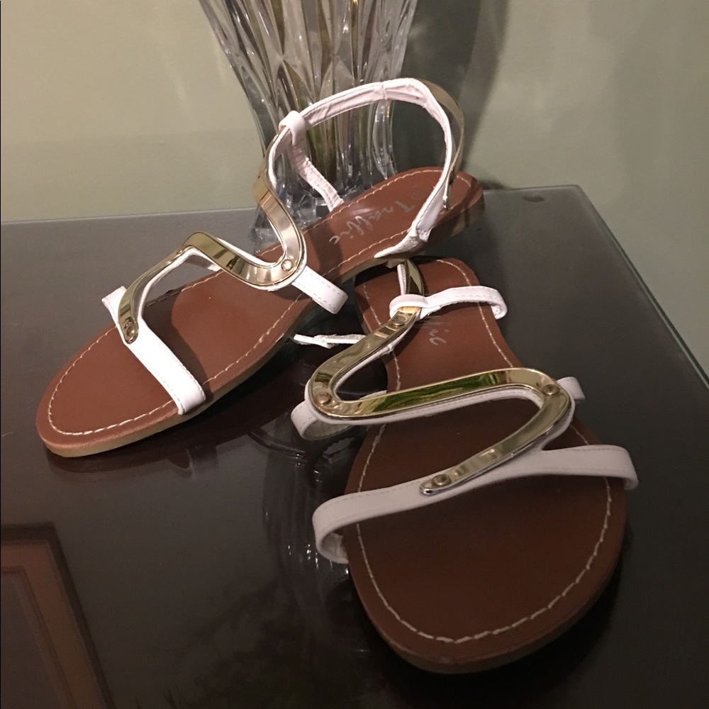 White and Gold Sandals