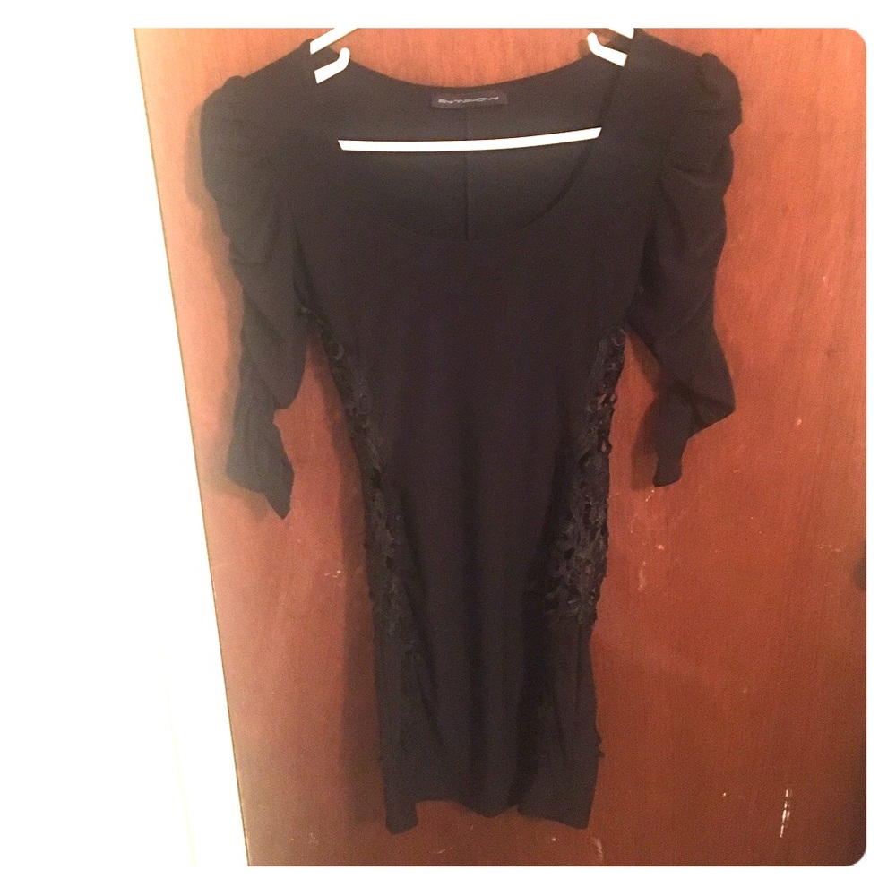 Black dress with lace sides cut out