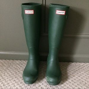 Army green Hunter boots