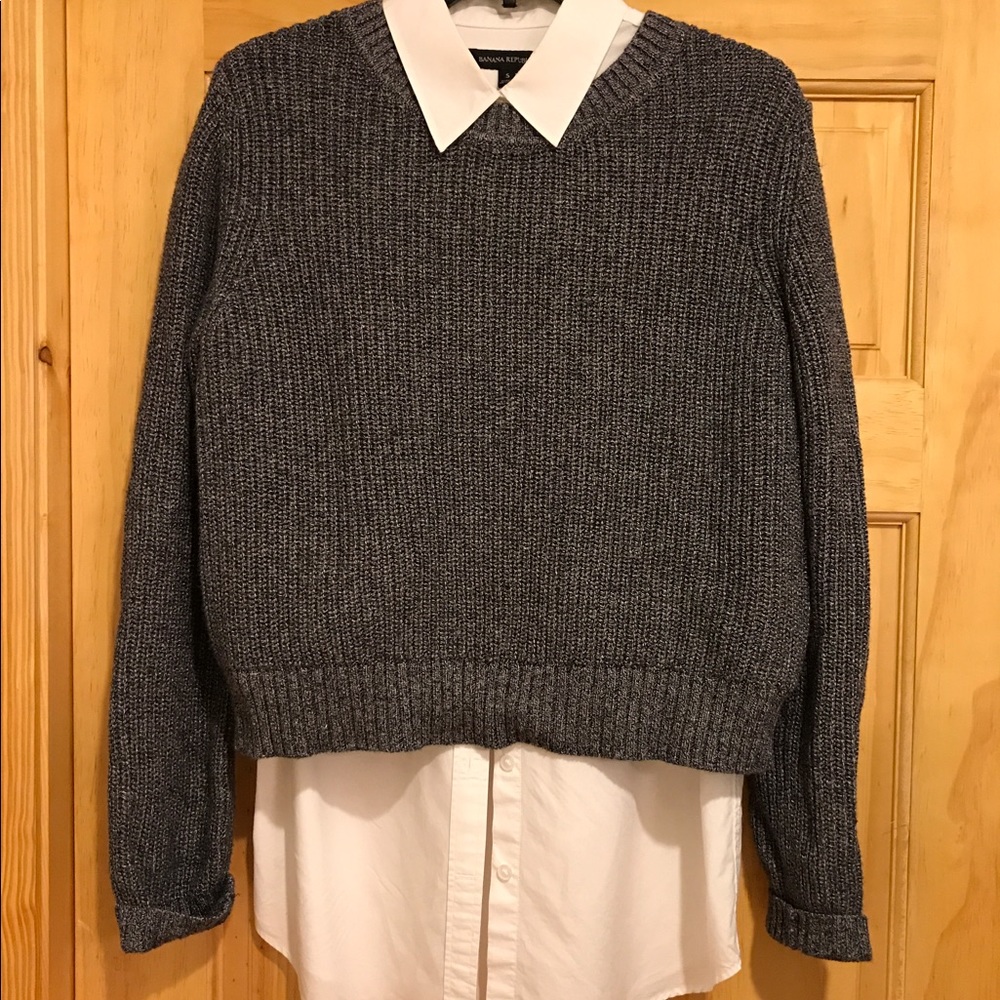 Banana Republic White Collared Tunic
