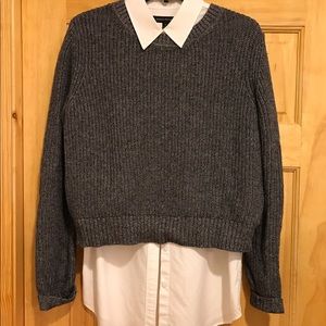 Banana Republic White Collared Tunic