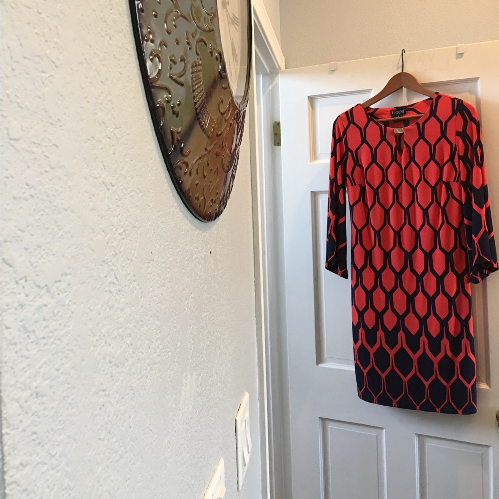 Mini blue and red design dress