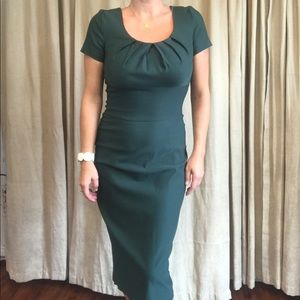 Forest dark green fitted wiggle dress