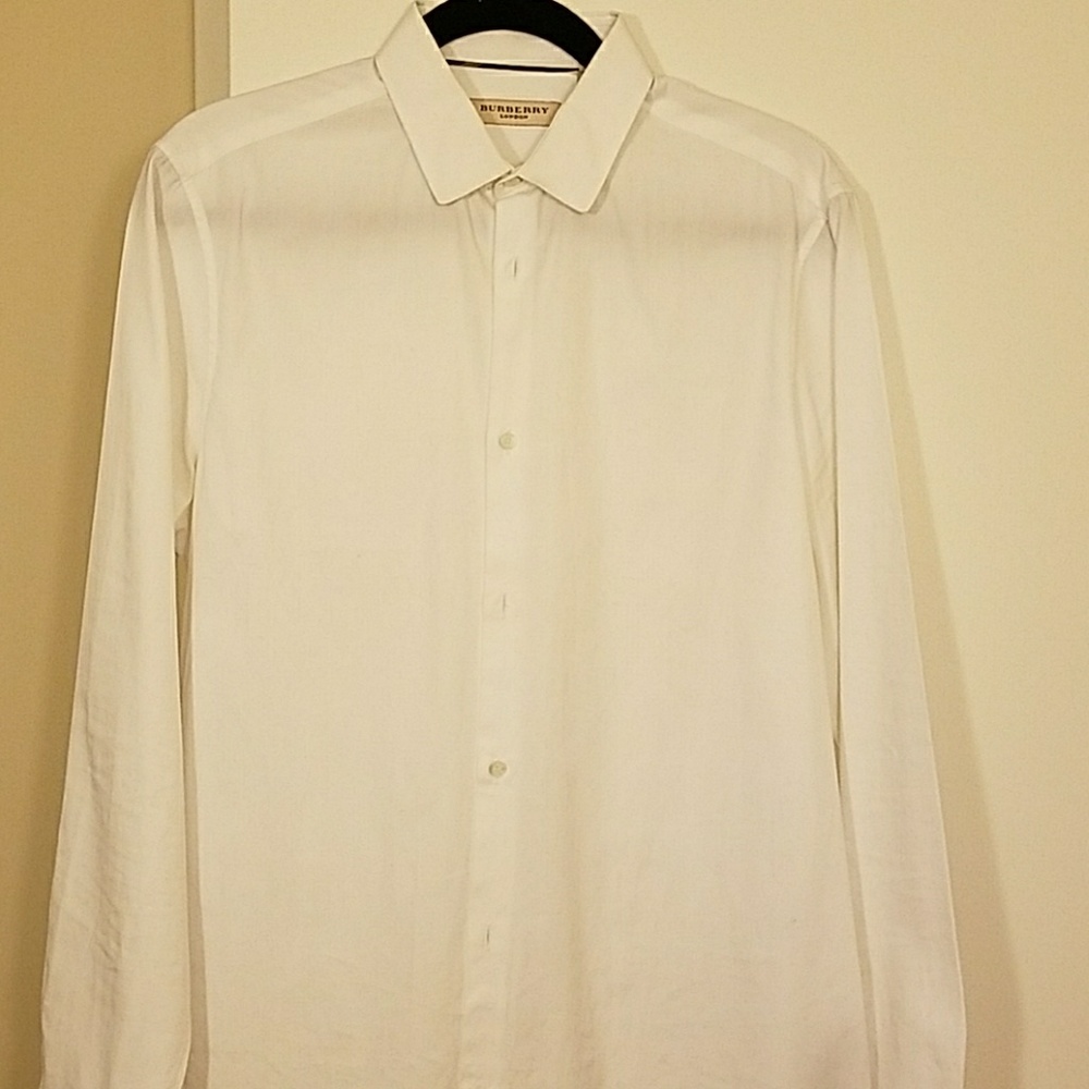 Burberry mens tailored fit dress shirt 15.5/39