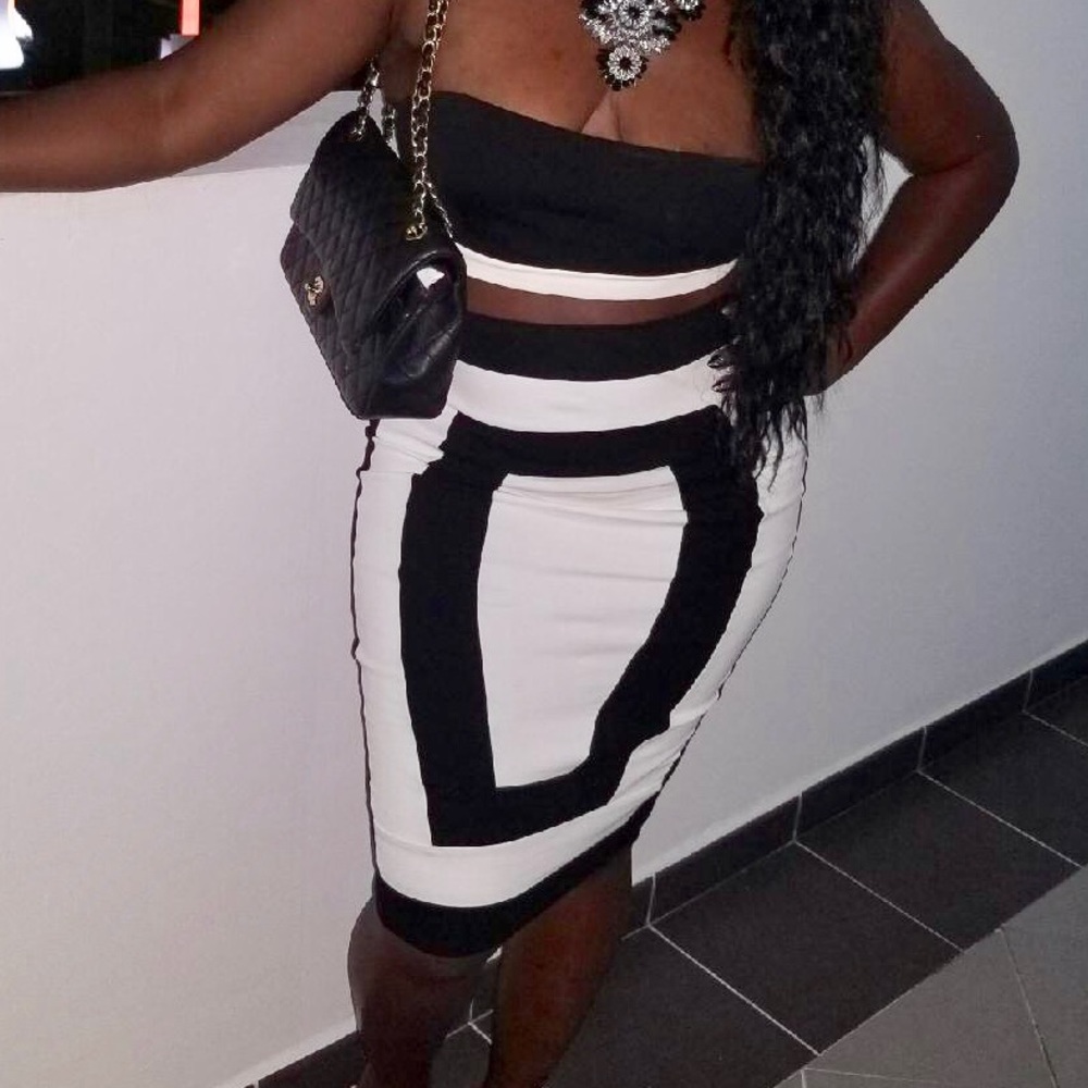 Two piece black and white