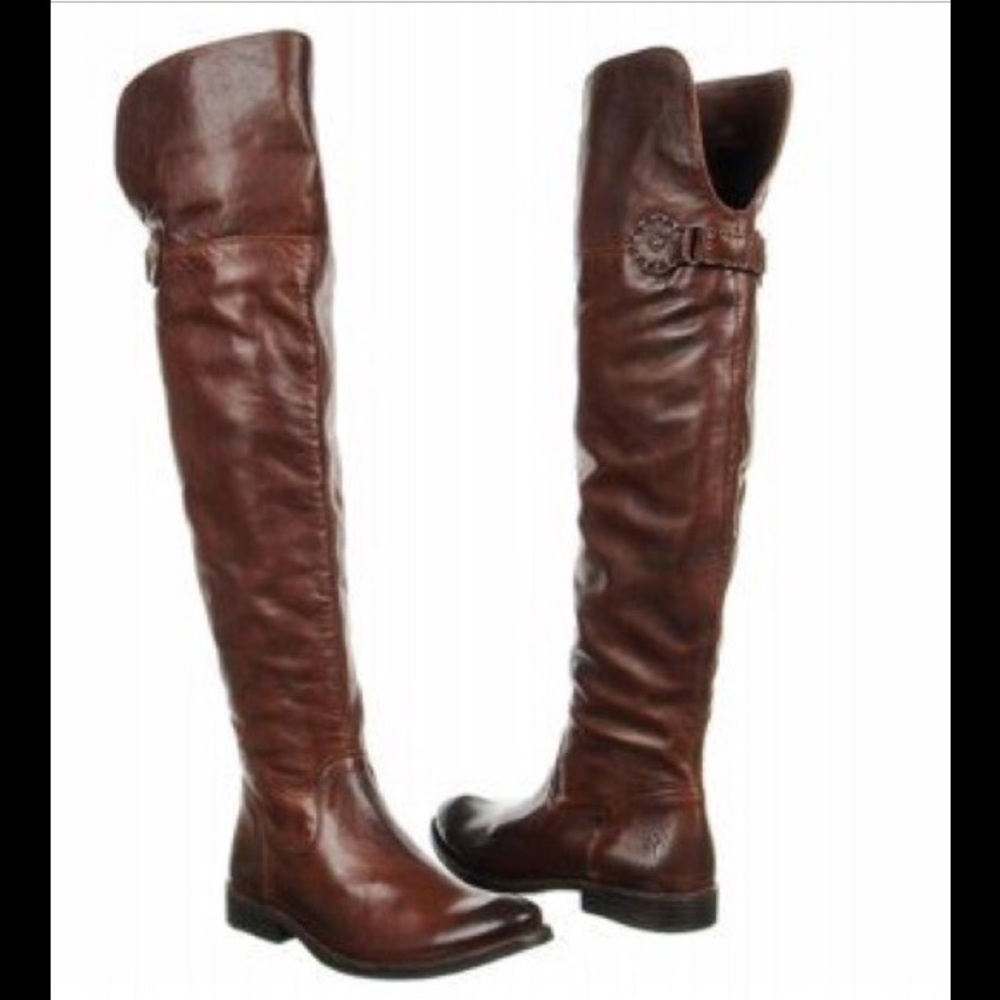 Frye Shirley OTK Brown Leather Boot