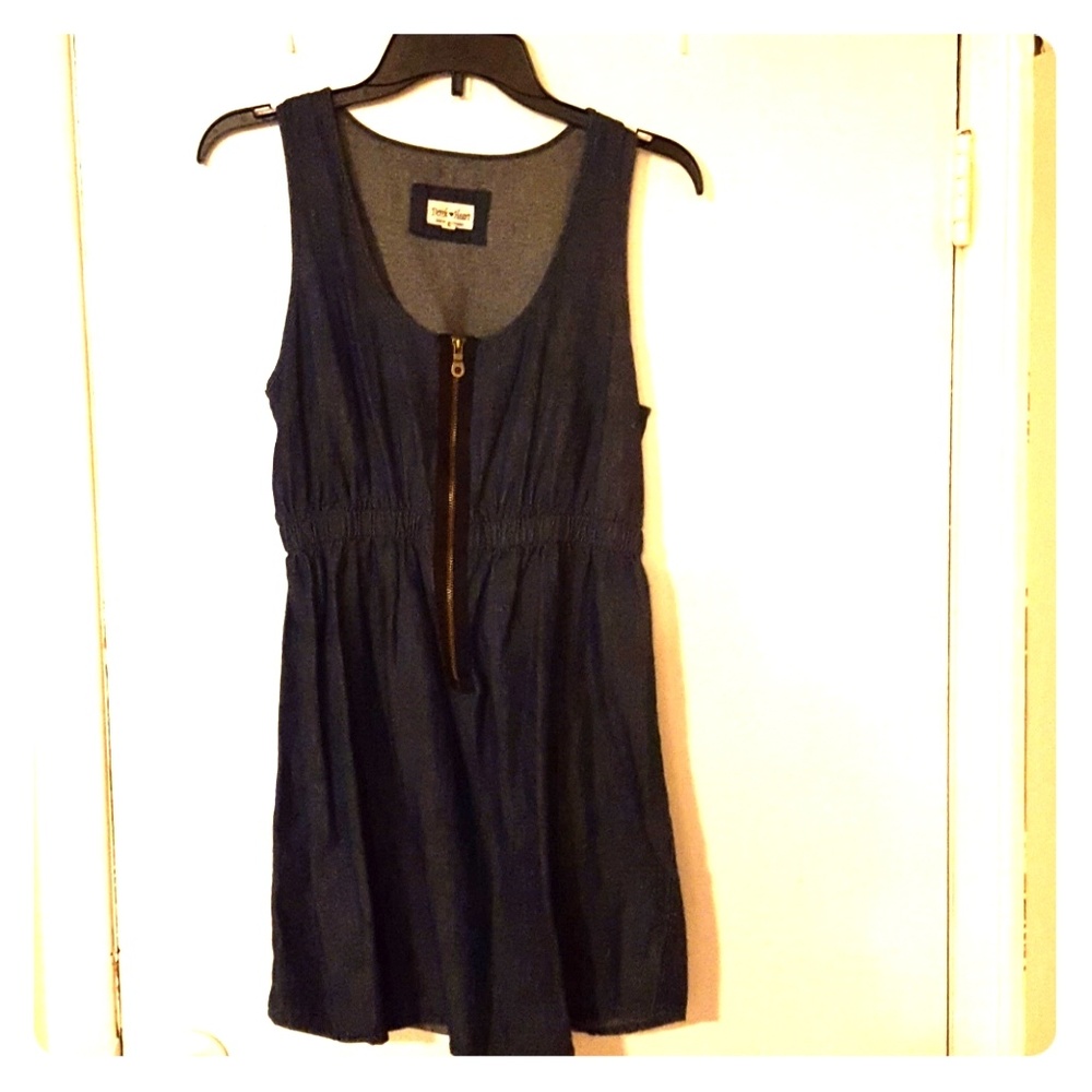 Denim zipper dress