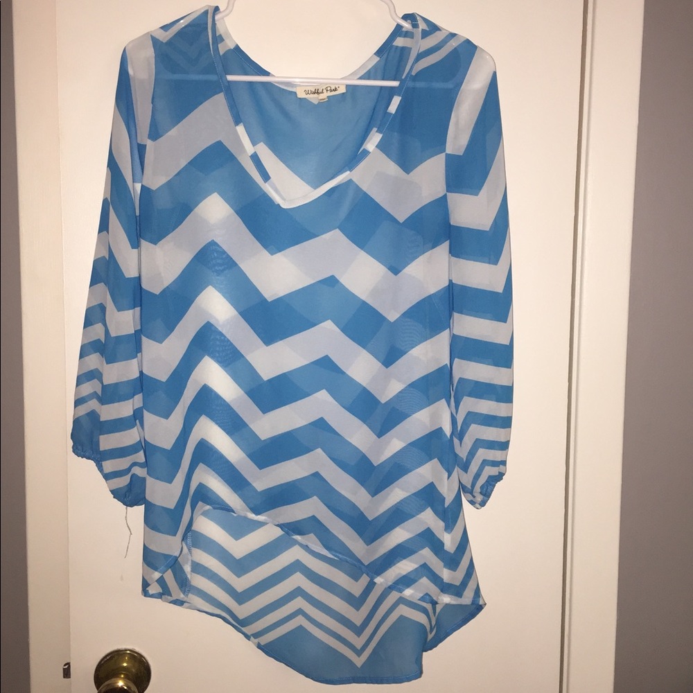 blue and white chevron