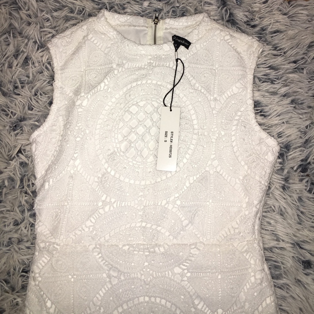 NWT White crochet mini dress no brand