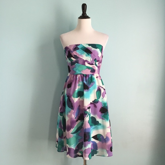 The Limited Dresses & Skirts - Strapless Watercolor Formal Dress