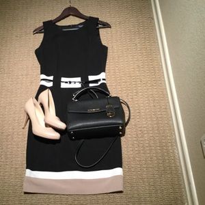 Chaps Blk, Beige & White w/ Belt